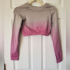 Gymshark Adapt Seamless Ombré Long Sleeve Crop Size Small